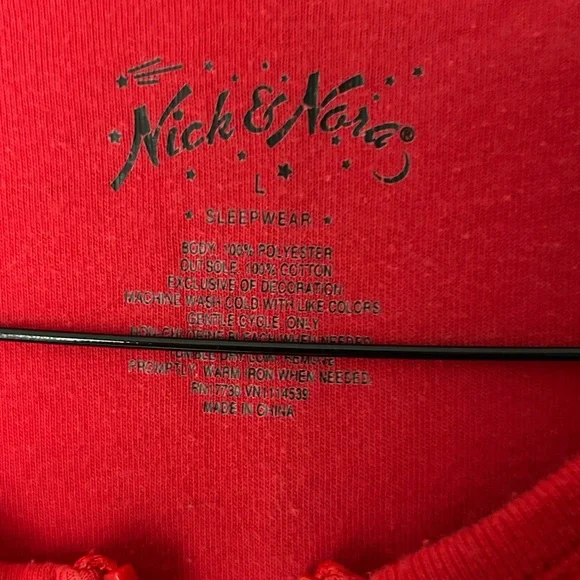 Nick & Nora Adult One Piece Pajama Jumpsuit with Santa Design Size L - Picture 4 of 7